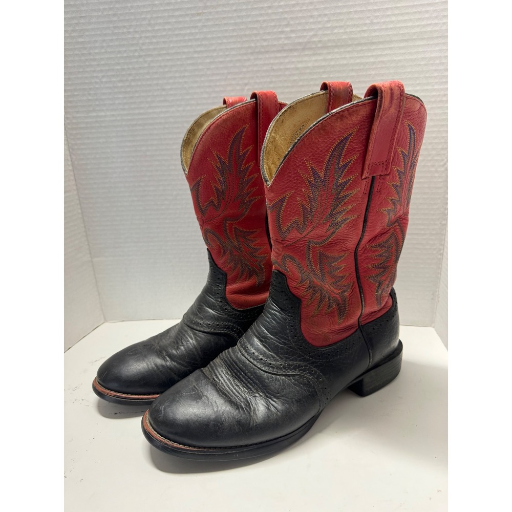 Ariat Heritage Western Boots Black Red Leather Cowgirl 10002262 Womens 8.5 B